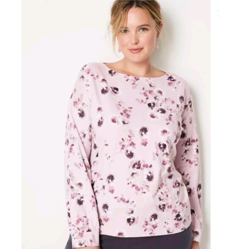 J. Jill Women's Organic Cotton Pure Jill Seamed Boat-Neck Sweatshirt Size Small.